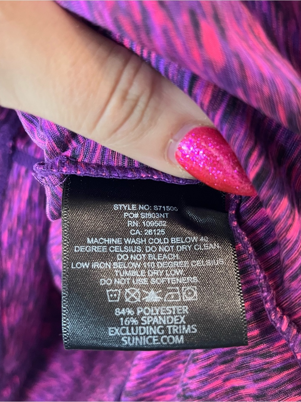 Sunice Purple Space-Dye Quarter-Zip Active Top Long Sleeve Jersey Cycling Medium - Picture 5 of 8